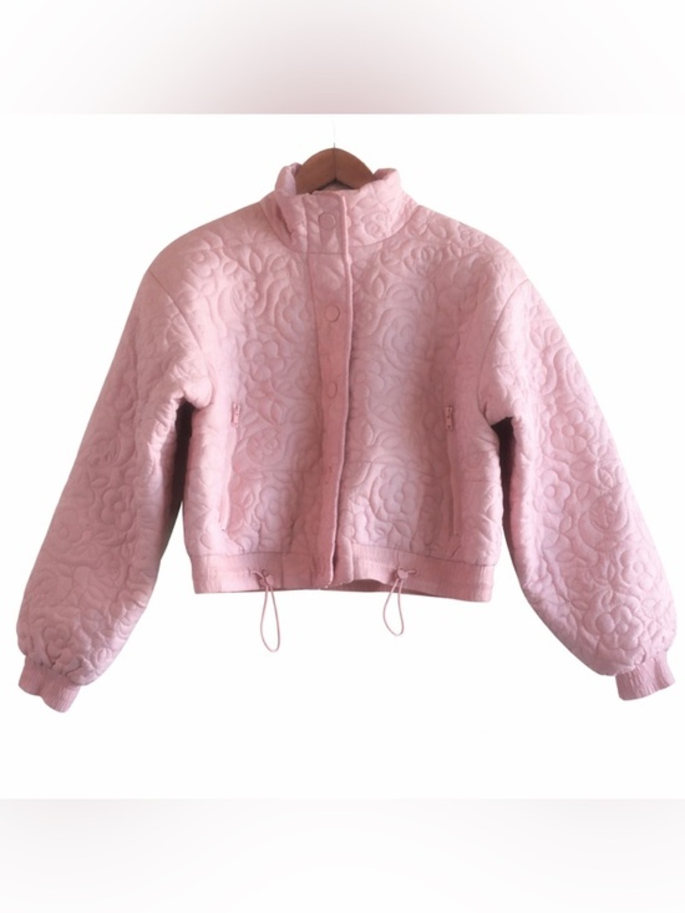 For Love And Lemons Rylee Cropped Coat Pink Quilted Jacket Like New M